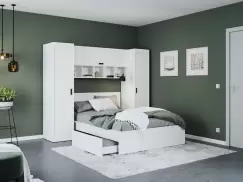 Set Dormitor Nordis 2.42m cu pat incadrat imagine