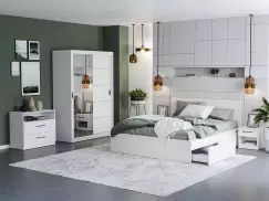 Set Dormitor Nordis Alb C02 cu oglinda imagine