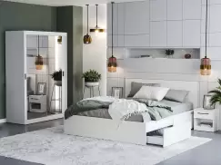 Set Dormitor Nordis Alb C19 cu oglinda imagine