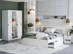 Set Dormitor Nordis Alb C20 cu oglinda imagine