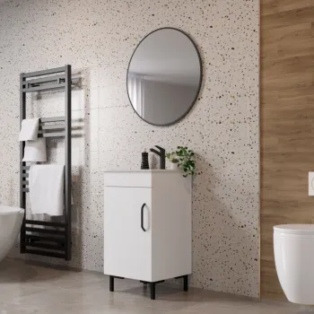 Set Masca Baie + Chiuveta 450 + Oglinda Rotunda Albio imagine