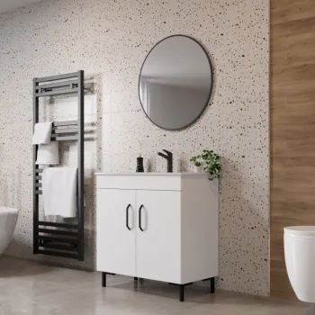 Set Masca Baie + Chiuveta 800 + Oglinda Rotunda Albio imagine