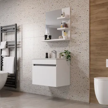 Set Masca Baie Suspendata + Chiuveta 650 + Oglinda 650 Albio imagine