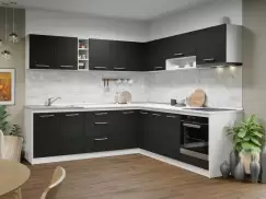 Set Mobila Bucatarie Colt Mina 240*240 Alb/Ferrara - C27 imagine