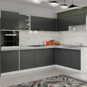 Set Mobila Bucatarie Colt Mina Grafit 180*280 Gri Antracit C194 imagine