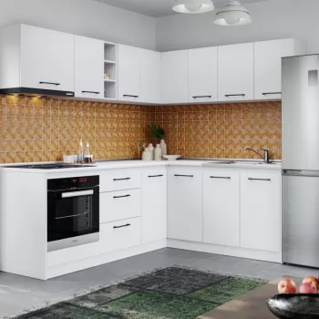 Set Mobila Bucatarie Colt Mina Pure 180*220 Alb C59 imagine