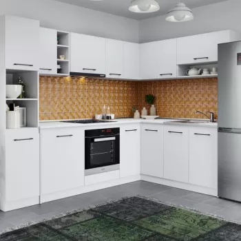 Set Mobila Bucatarie Colt Mina Pure 180*260 Alb C58 imagine