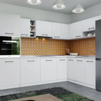 Set Mobila Bucatarie Colt Mina Pure 180*280 Alb C190 imagine