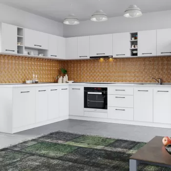 Set Mobila Bucatarie Colt Mina Pure 300*240 Alb C61 imagine