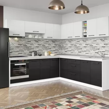 Set Mobila Bucatarie Colt Mina Yang 240*240 Ferrara/Alb C141 imagine