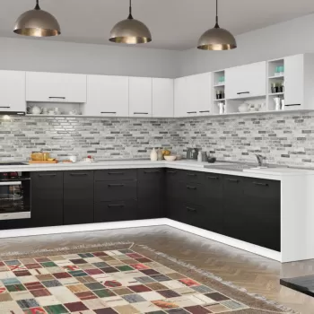 Set Mobila Bucatarie Colt Mina Yang 300*300 Ferrara/Alb C145 imagine