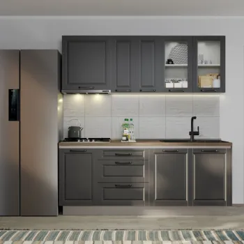 Set Mobila Bucatarie Cucina - Config. CC4 Gri Antracit imagine