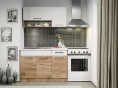 Set Mobila Bucatarie Gastro 120 Alb/Stejar - C19 imagine