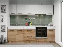 Set Mobila Bucatarie Gastro 240 Alb/Stejar - C02 imagine