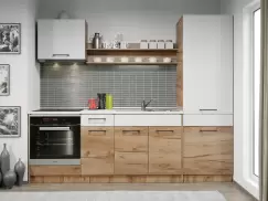 Set Mobila Bucatarie Gastro 240 Alb/Stejar - C23 imagine