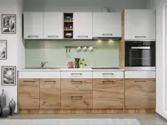 Set Mobila Bucatarie Gastro 260 Alb/Stejar - C24 imagine