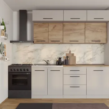 Set Mobila Bucatarie Linea 200 Casmir / Stejar C24 imagine