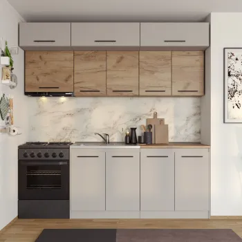 Set Mobila Bucatarie Linea 220 Casmir / Stejar C25 imagine