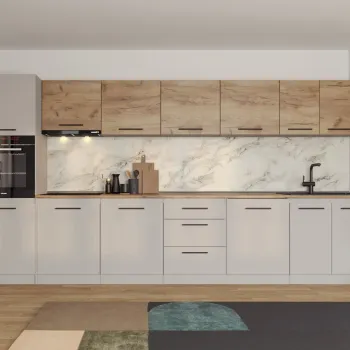 Set Mobila Bucatarie Linea 380 Casmir / Stejar C15 imagine