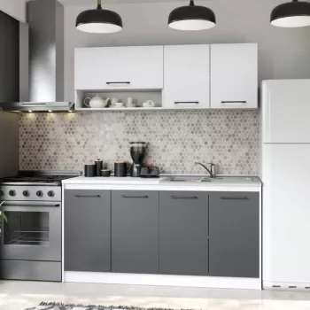 Set Mobila Bucatarie Mina Dual 160 Gri Antracit/Alb C104 imagine