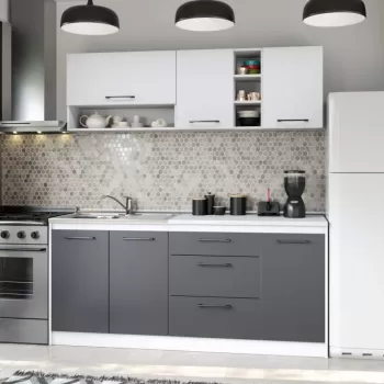 Set Mobila Bucatarie Mina Dual 180 Gri Antracit/Alb C99 imagine