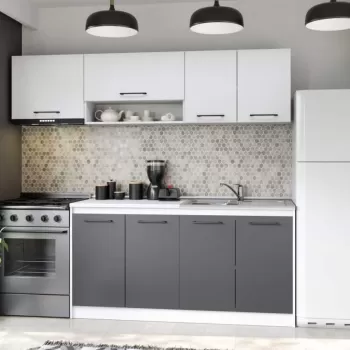 Set Mobila Bucatarie Mina Dual 220 Gri Antracit/Alb C103 imagine