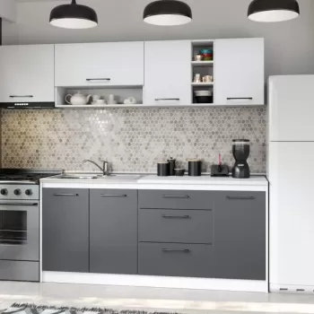 Set Mobila Bucatarie Mina Dual 240 Gri Antracit/Alb C100 imagine