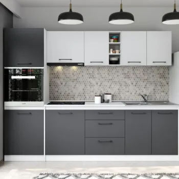 Set Mobila Bucatarie Mina Dual 260 Gri Antracit/Alb C172 imagine