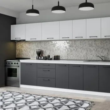 Set Mobila Bucatarie Mina Dual 340 Gri Antracit/Alb C169 imagine