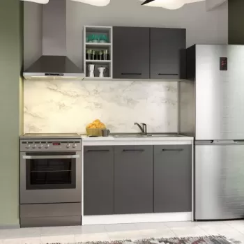 Set Mobila Bucatarie Mina Grafit 110 Gri Antracit C80 imagine