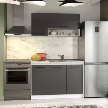 Set Mobila Bucatarie Mina Grafit 120 Gri Antracit C79 imagine