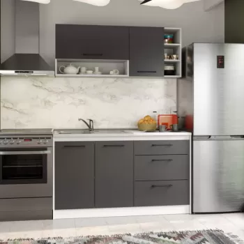 Set Mobila Bucatarie Mina Grafit 140 Gri Antracit C74 imagine