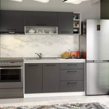 Set Mobila Bucatarie Mina Grafit 200 Gri Antracit C75 imagine