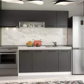 Set Mobila Bucatarie Mina Grafit 220 Gri Antracit C76 imagine