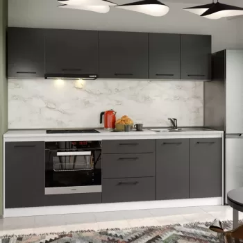 Set Mobila Bucatarie Mina Grafit 240 Gri Antracit C69 imagine