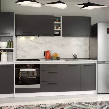 Set Mobila Bucatarie Mina Grafit 244 Gri Antracit C81 imagine