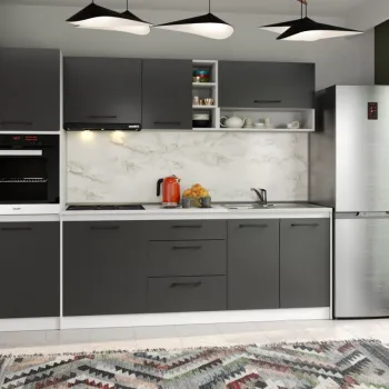 Set Mobila Bucatarie Mina Grafit 260 Gri Antracit C177 imagine