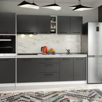 Set Mobila Bucatarie Mina Grafit 260 Gri Antracit C179 imagine