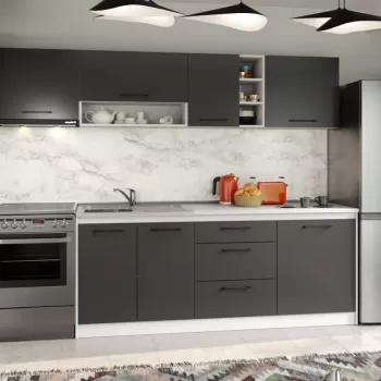 Set Mobila Bucatarie Mina Grafit 260 Gri Antracit C70 imagine