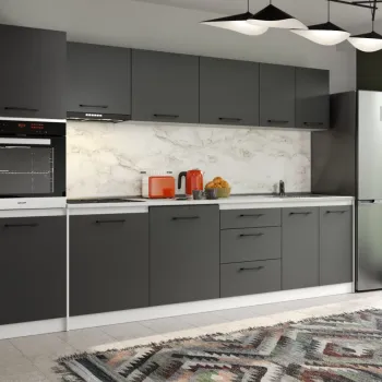 Set Mobila Bucatarie Mina Grafit 320 Gri Antracit C162 imagine