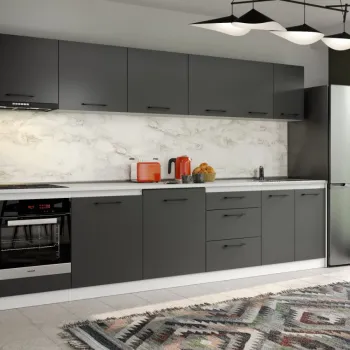 Set Mobila Bucatarie Mina Grafit 320 Gri Antracit C163 imagine