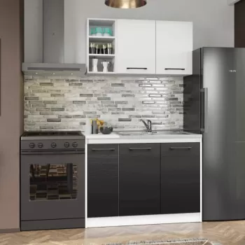 Set Mobila Bucatarie Mina Yang 110 Ferrara/Alb C134 imagine