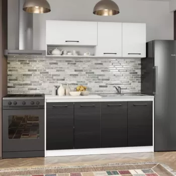 Set Mobila Bucatarie Mina Yang 160 Ferrara/Alb C131 imagine