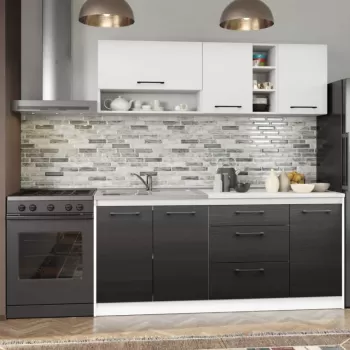 Set Mobila Bucatarie Mina Yang 180 Ferrara/Alb C126 imagine