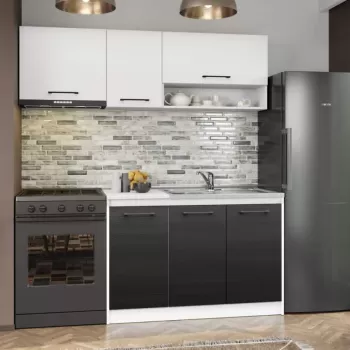 Set Mobila Bucatarie Mina Yang 180 Ferrara/Alb C132 imagine