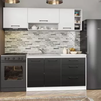 Set Mobila Bucatarie Mina Yang 200 Ferrara/Alb C129 imagine