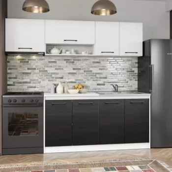 Set Mobila Bucatarie Mina Yang 220 Ferrara/Alb C130 imagine