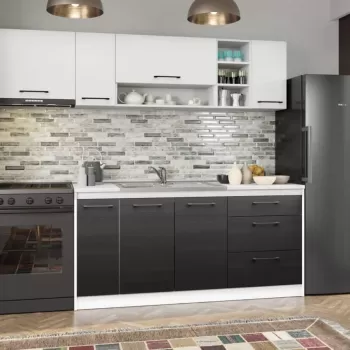 Set Mobila Bucatarie Mina Yang 230 Ferrara/Alb C137 imagine