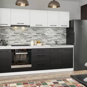 Set Mobila Bucatarie Mina Yang 240 Ferrara/Alb C123 imagine