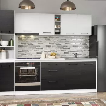 Set Mobila Bucatarie Mina Yang 244 Ferrara/Alb C135 imagine